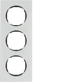 Berker 10132609 Rahmen 3fach. flach. R.8. Glas polarweiß