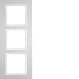 Berker 10133904 Rahmen 3fach. B.3. Alu/polarweiß matt. Aluminium eloxiert