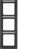 Berker 10136016 Rahmen 3fach mit Beschriftungsfeld Q.1 anthrazit. samt