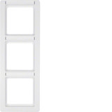 Berker 10136019 Rahmen 3fach mit Beschriftungsfeld Q.1 polarweiß. samt
