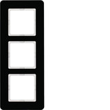 Berker 10136076 Rahmen 3fach. Q.7. Glas schwarz