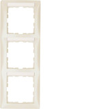 Berker 10138912 Rahmen mit Beschriftungsfeld 3fach senkrecht S.1 weiß. glänzend