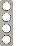 Berker 10142104 Rahmen 4fach R.1 Edelstahl/schwarz
