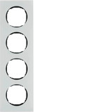 Berker 10142609 Rahmen 4fach. flach. R.8. Glas polarweiß