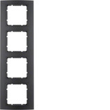 Berker 10143005 Rahmen 4fach B.3 Alu. schwarz/anthrazit