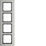 Berker 10143606 Rahmen 4fach B.7 Edelstahl/anthrazit