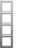 Berker 10146014 Rahmen 4fach mit Beschriftungsfeld senkrecht Q.1 alu samt. lackiert