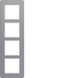 Berker 10146074 Rahmen 4fach. Q.7. Alu. Aluminium gestrahlt