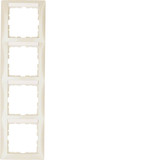 Berker 10148912 Rahmen mit Beschriftungsfeld 4fach senkrecht S.1 weiß. glänzend