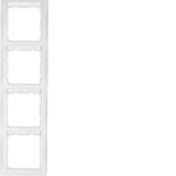 Berker 10149919 Rahmen mit Beschriftungsfeld 4fach senkrecht S.1 polarweiß. matt