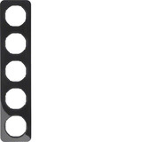 Berker 10152145 Rahmen 5fach R.1 schwarz. glänzend