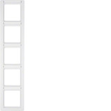 Berker 10156019 Rahmen 5fach mit Beschriftungsfeld Q.1 polarweiß. samt