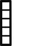 Berker 10156076 Rahmen 5fach. Q.7. Glas schwarz