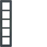 Berker 10156186 Rahmen 5fach. Q.7. anthrazit samt