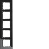 Berker 10156616 Glasrahmen 5fach B.7 schwarz