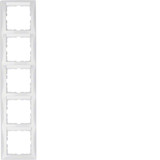 Berker 10158919 Rahmen mit Beschriftungsfeld 5fach senkrecht S.1 polarweiß. glänzend