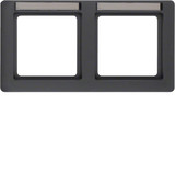 Berker 10226016 Rahmen 2fach mit Beschriftungsfeld waagerecht Q.1 anthrazit. samt