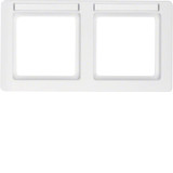 Berker 10226019 Rahmen 2fach mit Beschriftungsfeld waagerecht Q.1 polarweiß. samt