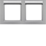 Berker 10226094 Rahmen 2fach mit Beschriftungsfeld waagerecht Q.3 alu samt. lackiert