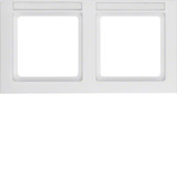 Berker 10226099 Rahmen 2fach mit Beschriftungsfeld waagerecht Q.3 polarweiß. samt