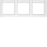 Berker 10236019 Rahmen 3fach mit Beschriftungsfeld waagerecht Q.1 polarweiß. samt