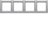 Berker 10246014 Rahmen 4fach mit Beschriftungsfeld waagerecht Q.1 alu samt. lackiert