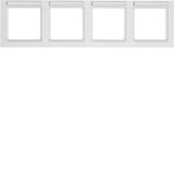 Berker 10246099 Rahmen 4fach waagerecht. Beschriftungsfeld. Q.3. polarweiß samt