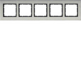 Berker 10253606 Rahmen 5fach waagerecht B.7 Edelstahl/anthrazit