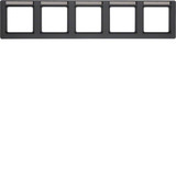 Berker 10256016 Rahmen 5fach mit Beschriftungsfeld waagerecht Q.1 anthrazit. matt