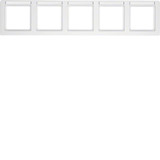 Berker 10256019 Rahmen 5fach mit Beschriftungsfeld waagerecht Q.1 polarweiß. samt