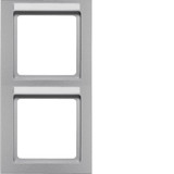 Berker 10526094 Rahmen 2fach mit Beschriftungsfeld senkrecht Q.3 alu samt. lackiert