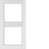 Berker 10526099 Rahmen 2fach mit Beschriftungsfeld senkrecht Q.3 polarweiß. samt