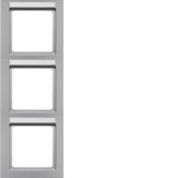 Berker 10536094 Rahmen 3fach mit Beschriftungsfeld senkrecht Q.3 alu samt. lackiert