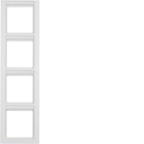 Berker 10546099 Rahmen 4fach senkrecht. Beschriftungsfeld. Q.3. polarweiß samt