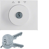 Berker 1079720900 Zentralstück mit Schloss für Jalousie-Schlüsselschalter K.1 polarweiß. glänzend