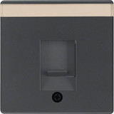 Berker 11706086 Zentralstück mit Staubschutzschieber und Beschriftungsfeld Q.x anthrazit. samt