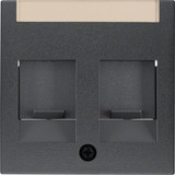 Berker 11811606 Z.-Stk. mit Staubschutzschiebern und Beschriftungsf. S.1/B.3/B.7 anthrazit. matt