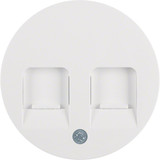 Berker 11812089 Zentralstück mit 2 Staubschutzschiebern R.1/R.3 polarweiß. glänzend