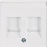 Berker 11816089 Zentralstück mit Staubschutzschiebern und Beschriftungsfeld Q.x polarweiß. samt