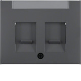 Berker 11827006 Zentralstück mit Staubschutzschiebern und Beschriftungsfeld K.1 anthrazit. matt