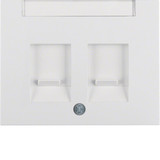 Berker 11827009 Z.-Stk. mit Staubschutzschiebern und Beschriftungsfeld K.1 polarweiß. glänzend