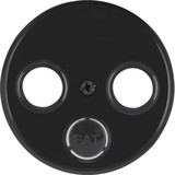 Berker 12032045 Zentralstück für Antennendose 2- und 3Loch R.1/R.3/R.Classic schwarz. glänzend