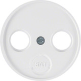 Berker 12032089 Zentralstück für Antennendose 2- und 3Loch R.1/R.3/R.Classic polarweiß. glänzend