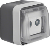 Berker 12033515 Antennen-Steckdose 2Loch Einzeldose AP W.1 grau