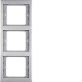 Berker 13337004 Rahmen 3fach senkrecht. K.5. Edelstahl. Metall mattiert