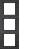 Berker 13337006 Rahmen 3fach senkrecht. K.1. anthrazit matt. lackiert