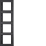 Berker 13437006 Rahmen 4fach senkrecht K.1 anthrazit. matt