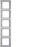 Berker 13537004 Rahmen 5fach senkrecht K.5 Edelstahl Rostfrei