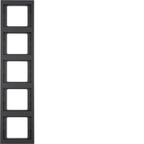 Berker 13537006 Rahmen 5fach senkrecht K.1 anthrazit. matt