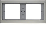 Berker 13637004 Rahmen 2fach waagerecht. K.5. Edelstahl. Metall mattiert